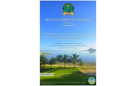 BEACHCOMBER SENIOR OPEN AU PARADIS : INSCRIPTIONS OUVERTES