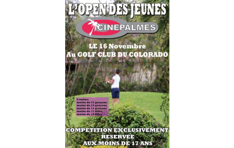 OPEN JEUNES CINÉPALMES : LE 16 NOVEMBRE AU COLORADO