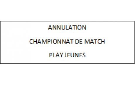 ANNULATION CHAMPIONNAT DE MATCH PLAY JEUNES 2018