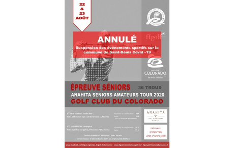 ANNULATION DE L'ÉPREUVE SÉNIORS DU COLORADO SAMEDI 22 &amp; DIMANCHE 23 AOUT 2020