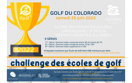 Challenge des Écoles de Golf 2022 au Golf Club du Colorado 25 juin 2022