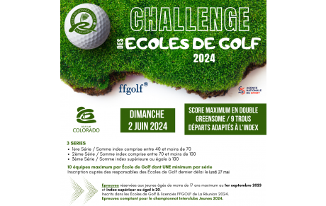 Challenge des Écoles de Golf 2024 au Golf du Colorado / Dimanche 2 juin 2024