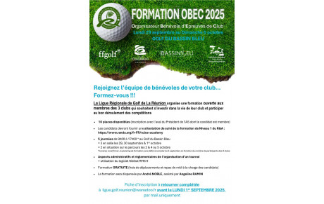 Formation OBEC / Rejoignez l’équipe de bénévoles de votre club … Formez-vous !!!
